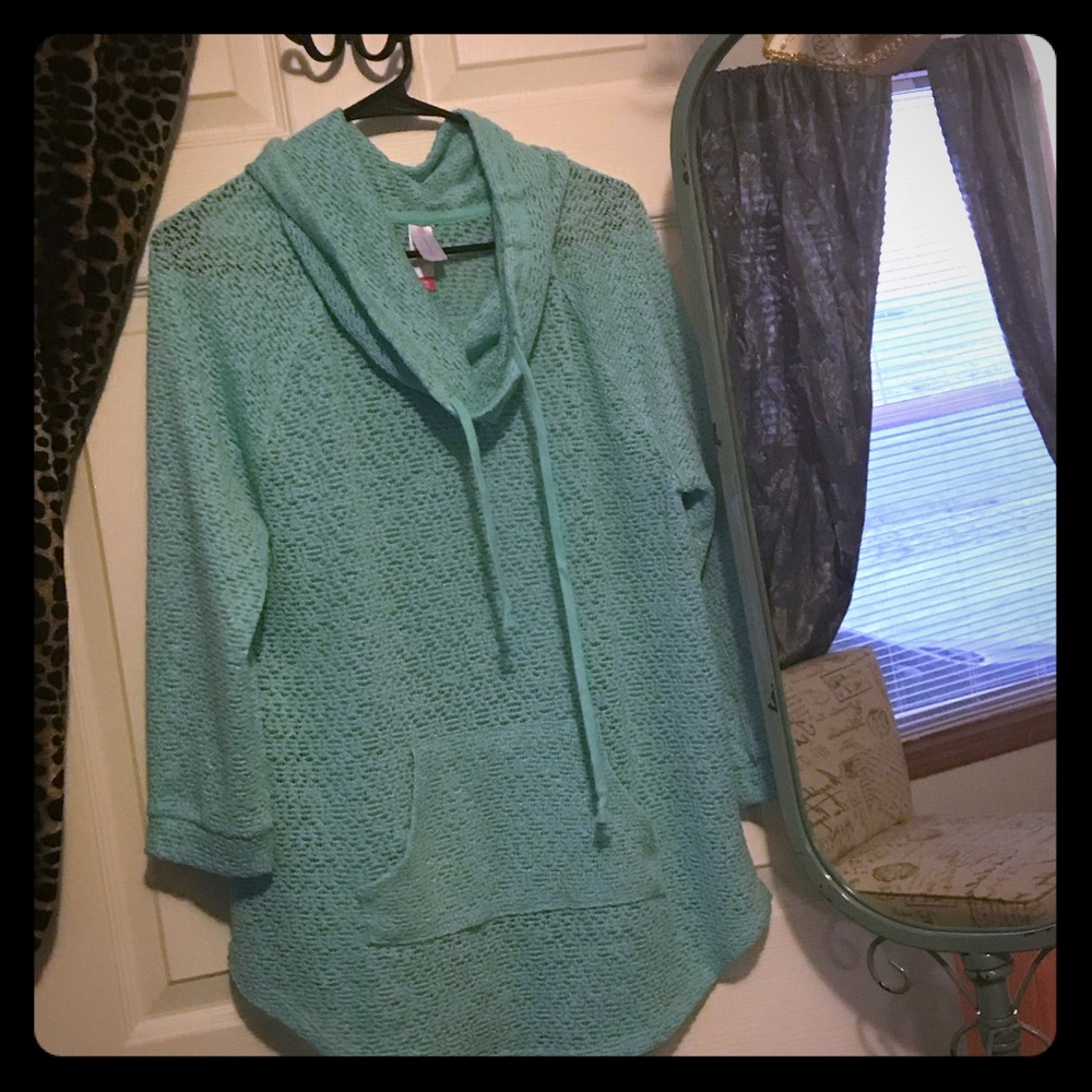 Sea-foam Green see through hoodie!